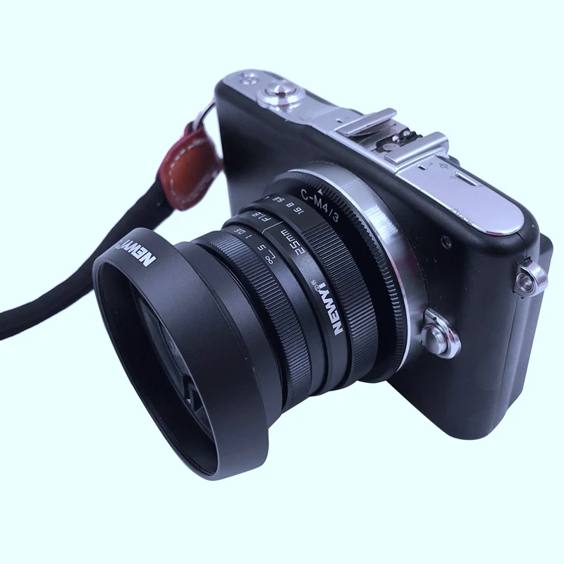  Promotion--Newyi 25Mm F/1.8 Cctv Mini Lens for All M4/3 / Mft Mount Mirror Camera & Hood Adapter 7  - 4.00018E+12