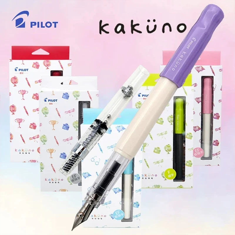 Japan POLOT Smiley Face Steel Kakuno Limited Transparent Gift Box FKA-1SR Student Calligraphy F-tip Ink Sac Can Be Replaced