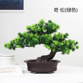 

Artificial Potted Decoration Large Welcoming Pine Plastic Bonsai Artificial Cypress Artificial Flower Green Plant Adornment