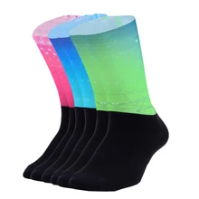 Профессиональные противоскользящие носки для бега для мужчин и женщин, новые спортивные носки для езды на велосипеде, Компрессионные спортивные носки для альпинизма