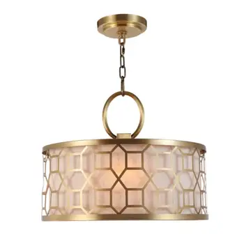 

1 Europe Lustre modern Chandelier Light fabric black gold shade Bedroom Suspendsion Light Fixture Dining Hanging Light Luminaria