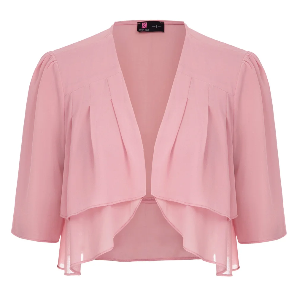 KK Women's Summer Crop Shirts Open Front Cardigan Tops Ultra thin Mesh Shirt Coat 3/4 Sleeve