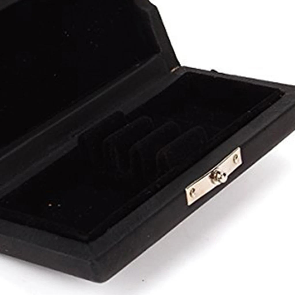 

3x Oboe Reeds Case Box Holder PU Leather & Wooden for Wood Wind Parts Black