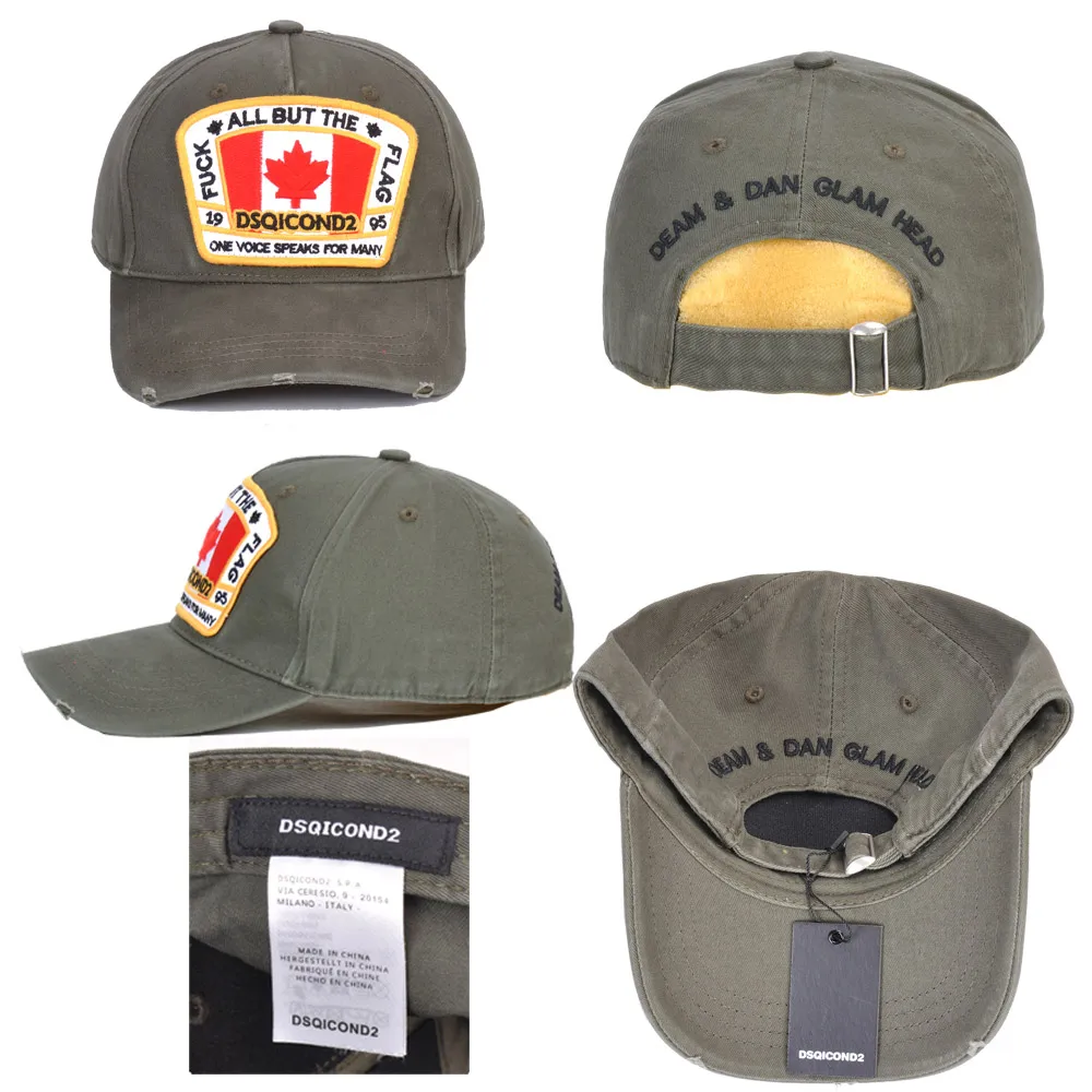 DSQICOND2 кленовый лист Хлопковые бейсболки DSQ буквы высокого качества кепки для мужчин и женщин вышивка дизайн шляпа Дальнобойщик Snapback мужская шляпа