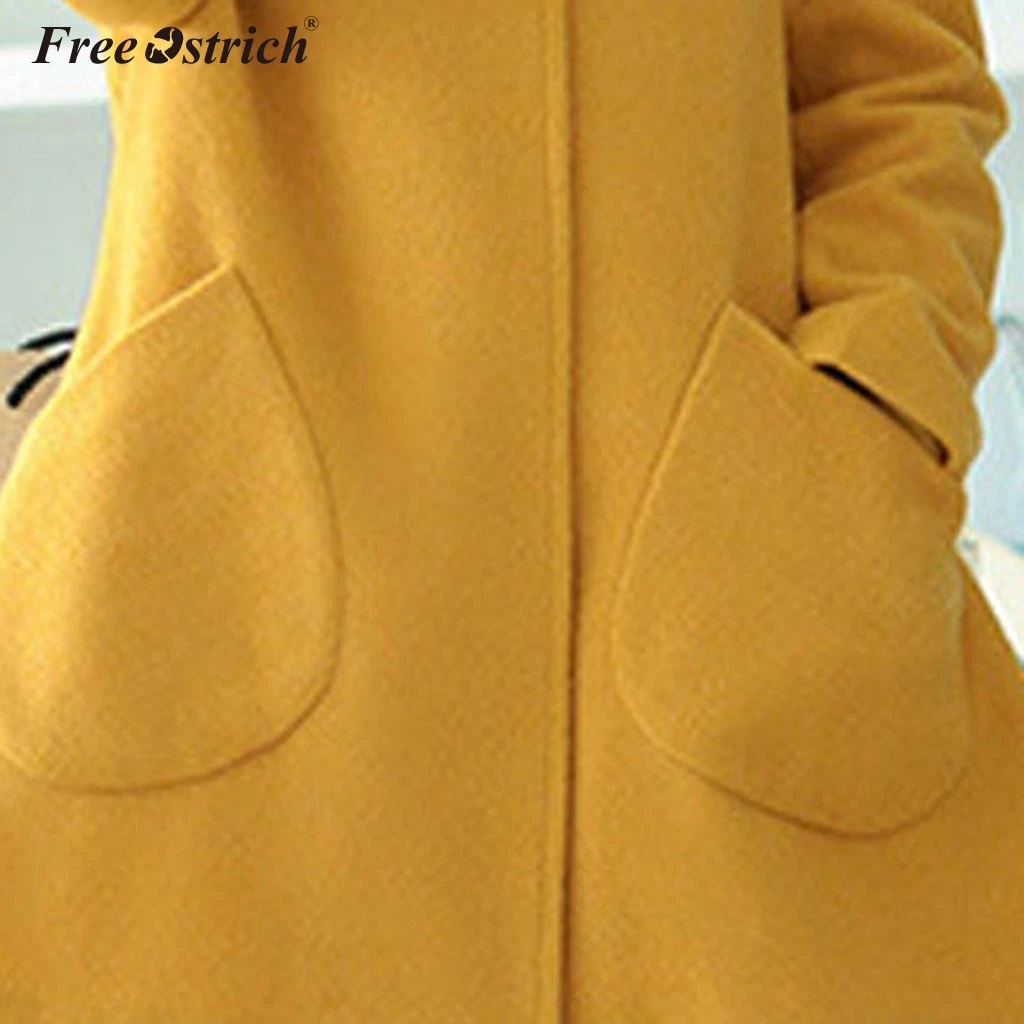 Страусиное шерстяное пальто женское пальто осенне-зимние пальто и куртки Женское пальто больших размеров женские шерстяные пальто длинные топы N30