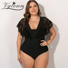 Новинка, сексуальный женский купальник больших размеров 6XL, кружевной Цельный купальник, монокини, женский черный бикини пляжный купальник, купальный костюм, комбинезон