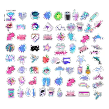 

70 Colorful Material Stickers Starry Sky Laser Trolley Case Skateboard Computer