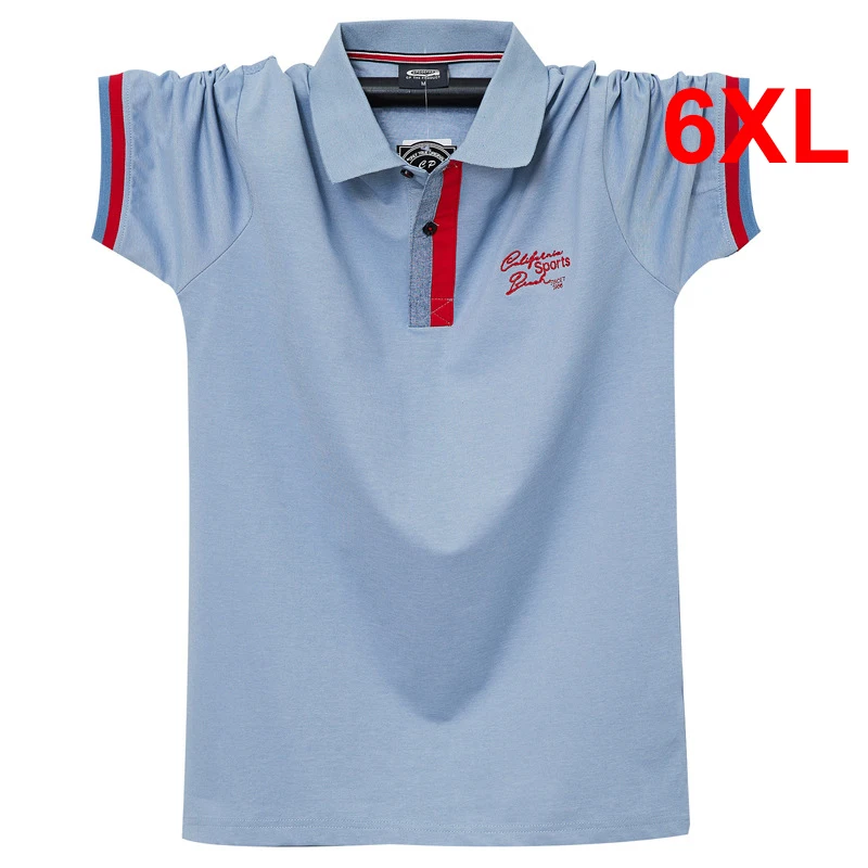 

2021 Summer Loose Polo Shirt Men Casual Short Sleeve Polo Shirts Cotton Fashion Breathable Tops Male Plus Size 4XL 5XL 6XL HA204