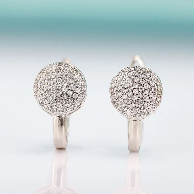 silver MAIKALE Классические круглые серьги с цирконием кубической огранки для женщин, хорошее ювелирное изделие цвета розового золота, изысканное ювелирное изделие для свадебной вечеринки, подарок - Окраска металла: silver