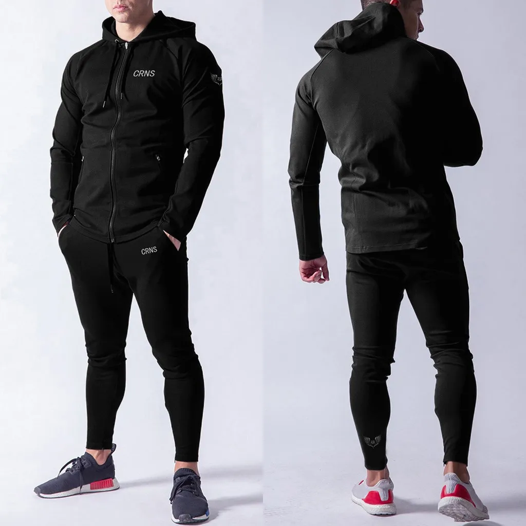 Комплекты с капюшоном, мужские спортивные костюмы, повседневные толстовки с капюшоном, штаны, Мужская Уличная одежда для фитнеса, двухсекционная толстовка, мужские костюмы для бега