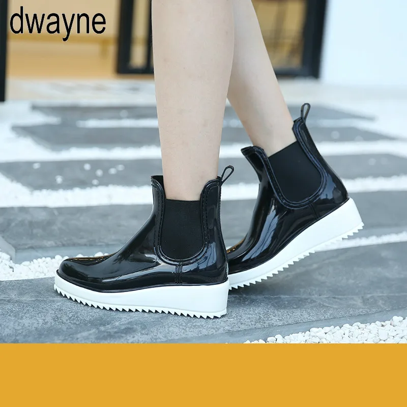 

botas botines mujer 2019 ankle Women Boot spring autumn fashion simple slip-on Bright leather platform bota feminina