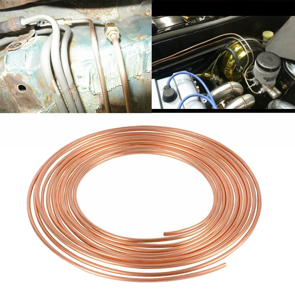 

1 Piece Roll Brake Copper Tubing 7.6 Meter Coil Repair Tube Flexible Anti-Rust 1/4 Inch Brake Lines