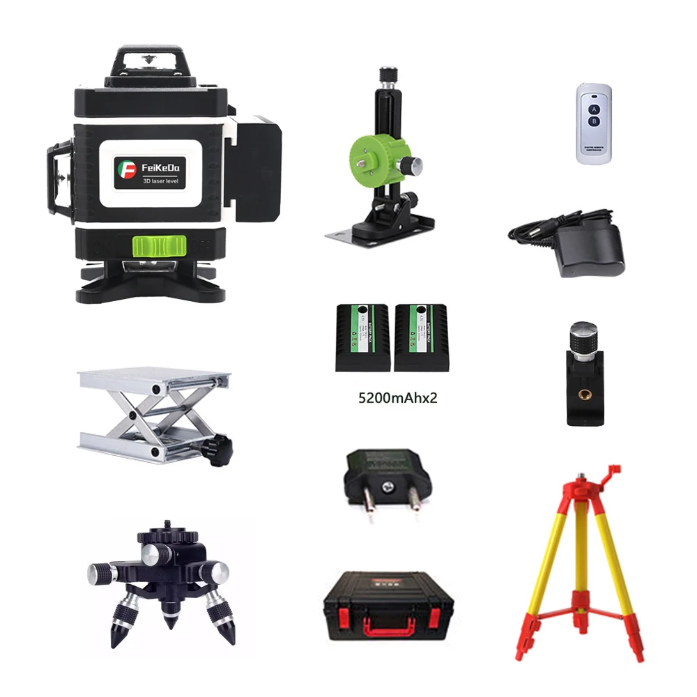 Professional 16 Line 4D laser level 360 Vertical And Horizontal Laser Level Self-leveling Cross Line 4D Laser Level with outdoor