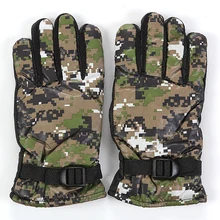 1 par inverno luvas quentes à prova de vento à prova dwindproof água camuflagem luvas de neve interior velet esportes ao ar livre ciclismo esqui anti deslizamento luva