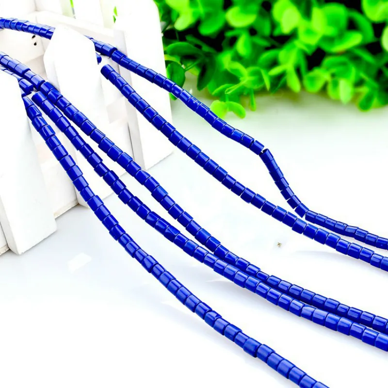 Натуральный камень лазурит цилиндрические бусины россыпью 4x4 мм полудрагоценные