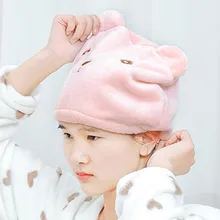 Аксессуары для волос Cub мультяшная сухая шапочка для волос Быстрый сушильный Душ крышка сильные волосы Быстрый мешок для сушки Милая Толстая шапочка для душа Oct