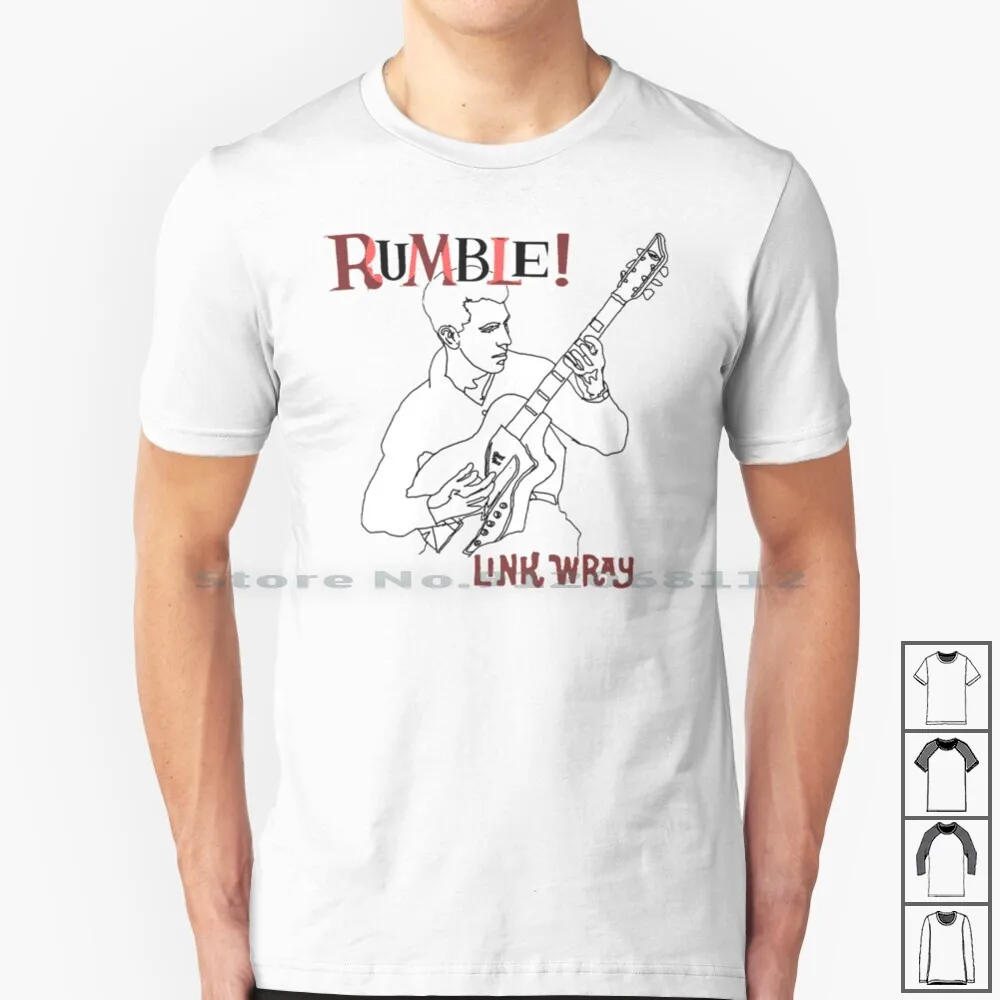 Link Wray-Rumble!-Guitar Hero T Shirt 100% Cotton Link Wray Rumble Guitarist Guitarist Heavy Metal And Roll Rocker Psichobilly