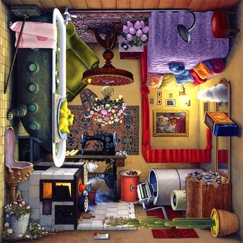 

Revolving bedroom, unique view For Embroidery Needlework 14CT Counted Unprinted DIY Cross Stitch Kit Handmade Art Wall Decor