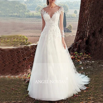 

Long Sleeves A Line Boho Wedding Dresses 2020 Bridal Gown Vestidos De Novia Manga Larga 2020
