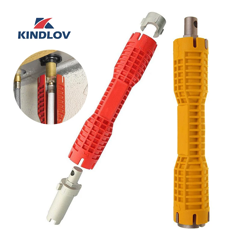

KINDLOV Torquimetro Plumber Wrench Adjustable Water Pipe Spanner Faucet Sink Installer Double Head Key Multitools 360 Hand Tools