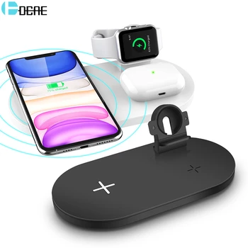 

3 in 1 15W Qi Wireless Charger Dock Station for iPhone 11 Pro XS XR 8 X Fast Charging Pad for Apple Watch 5 4 3 2 Airpods Pro 2