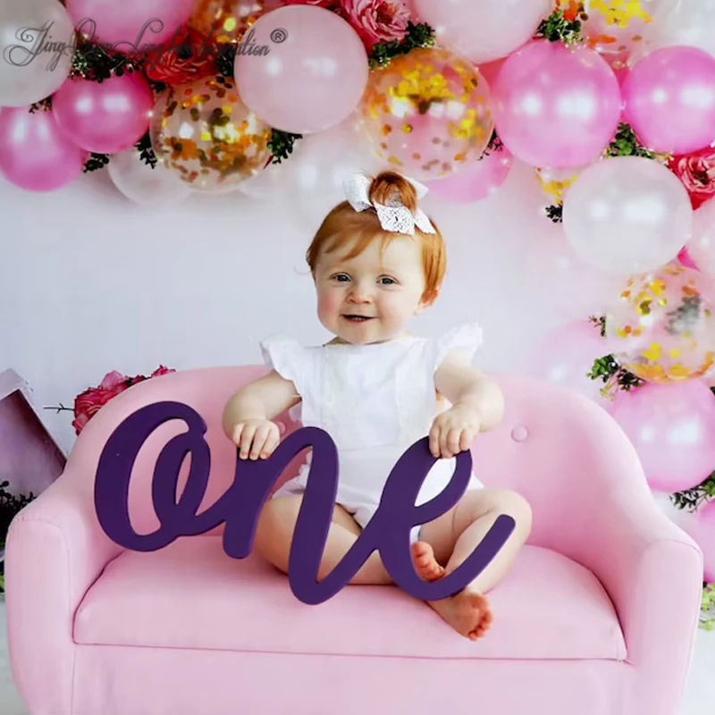 Wooden Number Sign Photo Prop For First Birthday Photo Shoot For Babies