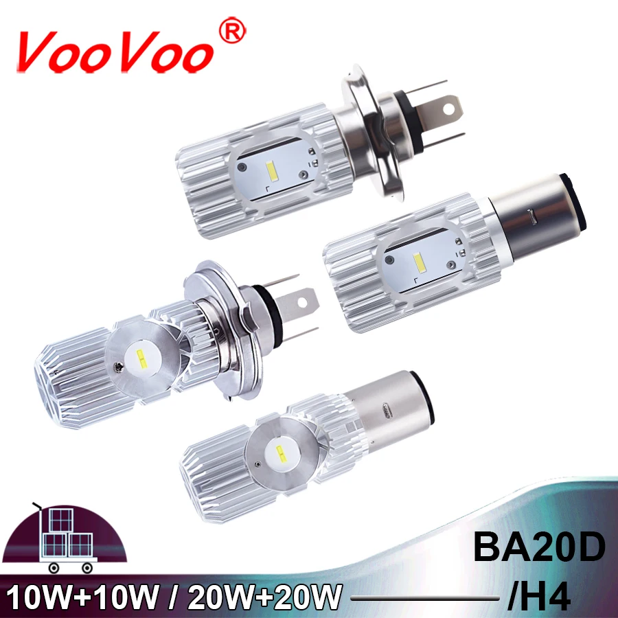 Светодиодная фара VooVoo BA20D HS1 H4 для мотоцикла мопеда квадроцикла Hi/Lo 10 Вт/20 Вт 6500 К
