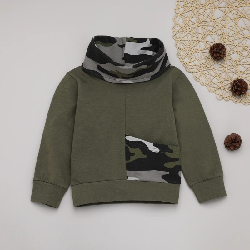 Baby Boy Girls Clothing Set Children Kids Camouflage Long Sleeved Turtleneck Shirts and Pants Baby Infant Casual Suits