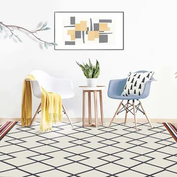 

Vintage Classic Geometric Carpet For Living Room Home Bedroom Absorbent Non-slip Play Floor Mat Home Decor For Living Bedroom