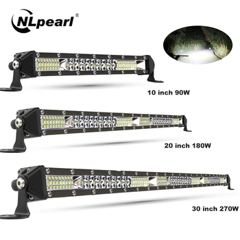 

Nlpearl Ultra-Slim 90W 180W 270W LED Bar Light Bar Driving Off Road 4WD ATV Truck Spot Flood Beam LED Work Light Car Extra Light