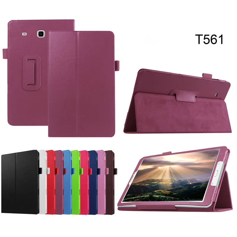 Умный тонкий чехол с узором Личи для планшета Samsung Galaxy Tab E 9 6 дюйма T560 T561 защитный
