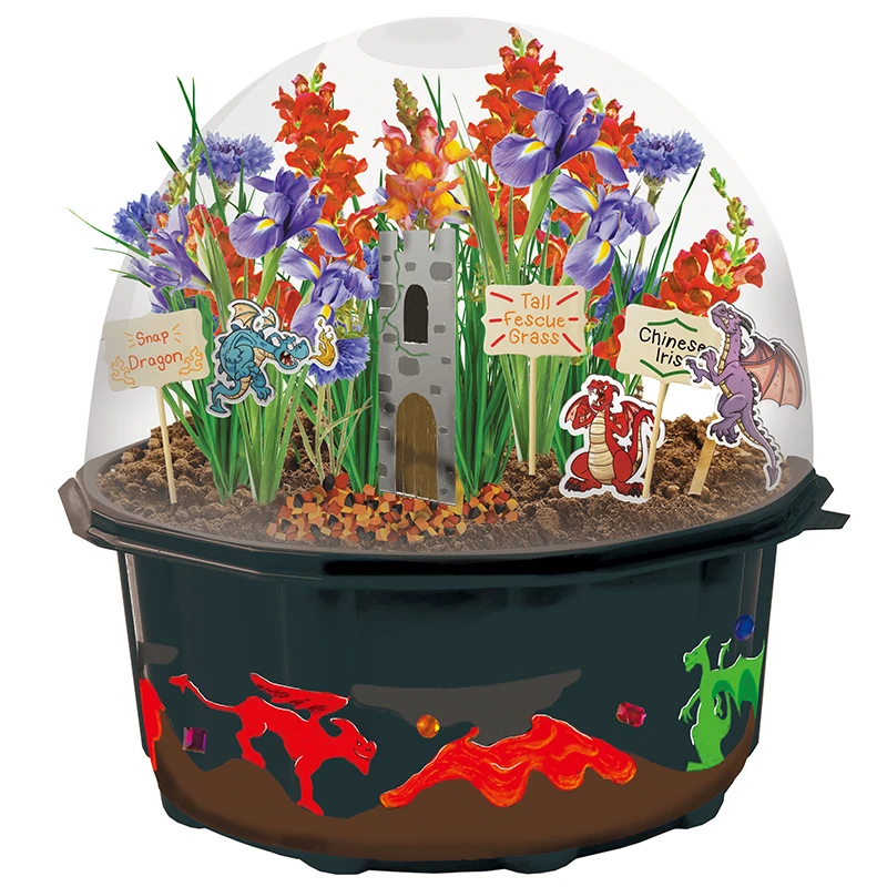 Grow & Decorate Your Own Dragon Garden Plant & Paint Kids Toy Game Craft 030250 