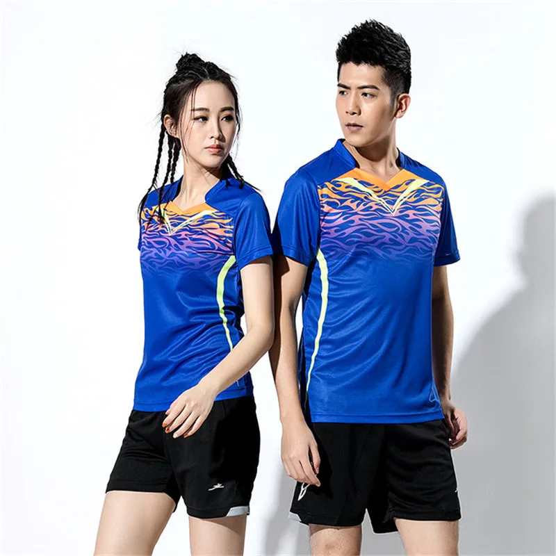 Quick-drying Volleyball Suit Group Purchase Custom Printed Short-sleeved T-shirt for Men and Women Sports Competition Badminton