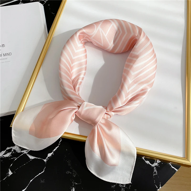 New Silk Scarf Lady Hair band Square Shawl Satin Bag Scarves Head Wrap for Women Bandana Neckerchief Female Hijab Girls Headband