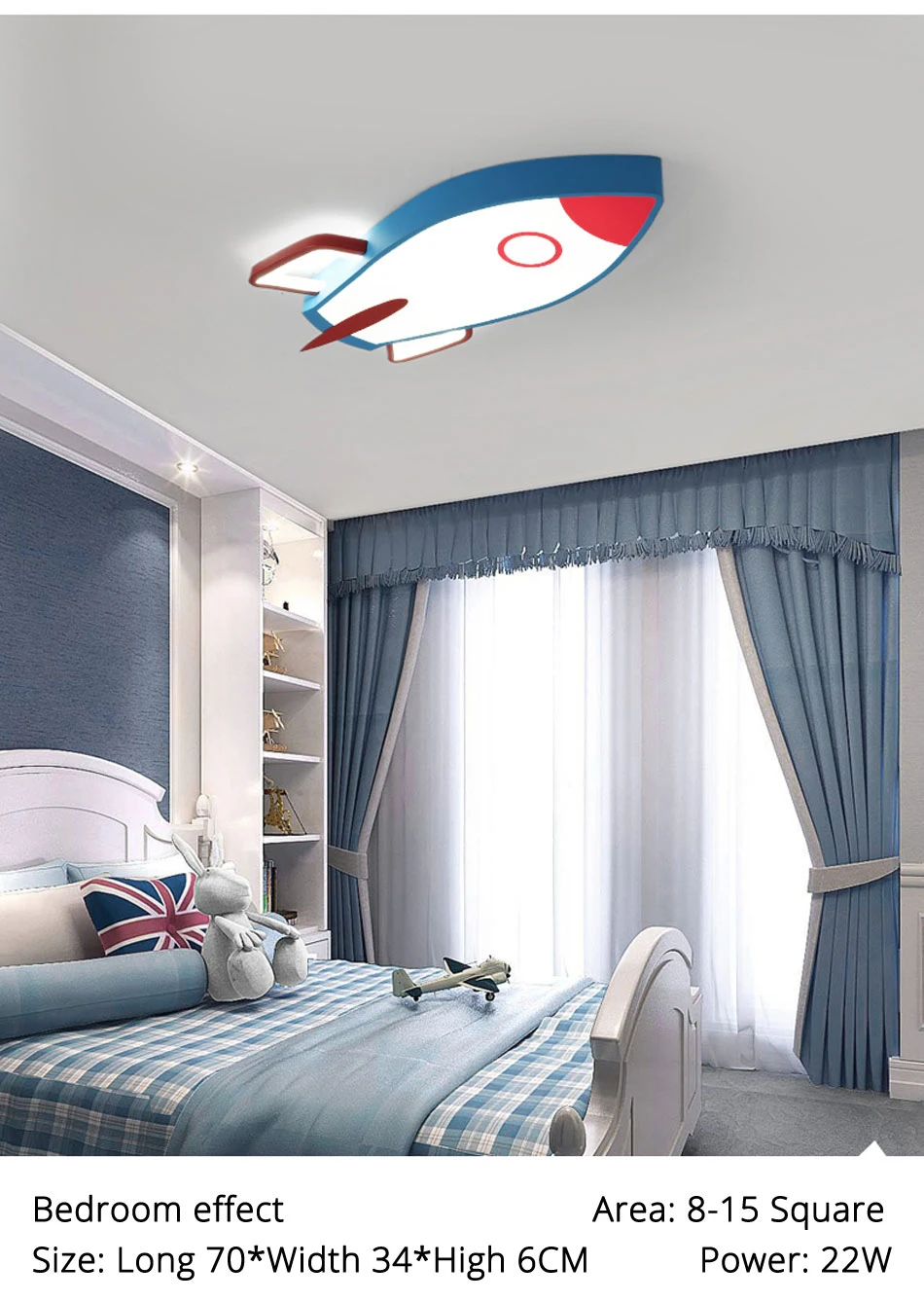 Новый синий самолет с дистанционным управлением мерцающий потолочный светильник для детской спальни кабинет Светильник потолочный