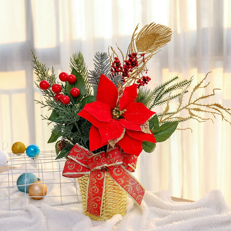 

Christmas Decorations Desktop Balcony Mini Christmas Tree Potted 45cm Christmas Decoration Celebrate Supplies Artificial Tree