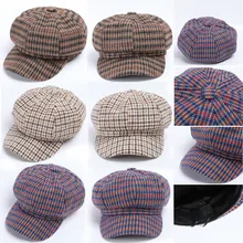 Хаундстут женские береты Модные осенние мужские женские мягкие клетчатые ретро-шляпы Повседневные Дышащие зимние теплые удобные береты