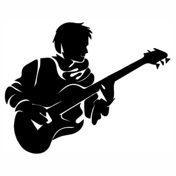 

Guitar Singer Music Car Decals High Quality Fashion Car Decoration Personality Pvc Waterproof Decals Black/white, 18cm*14cm