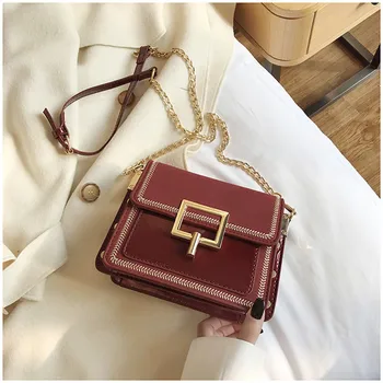 

Solid color PU Leather Crossbody Bags For Women 2020 Travel Handbag Fashion Simple Shoulder Messenger Bag Ladies Cross Body Bag