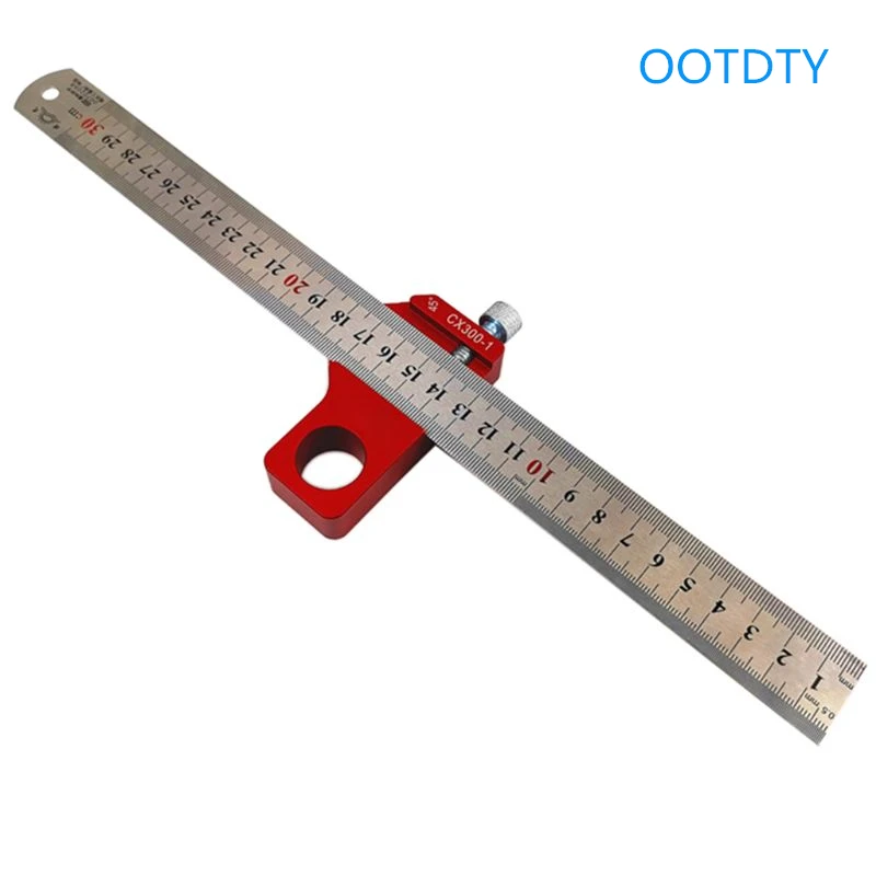 

CX300-1 Woodworking 45 Degree Angle Scribe Carpenter Gauge Measurement Layout Universal Ruler Locator Adjustable Fixed Block DIY