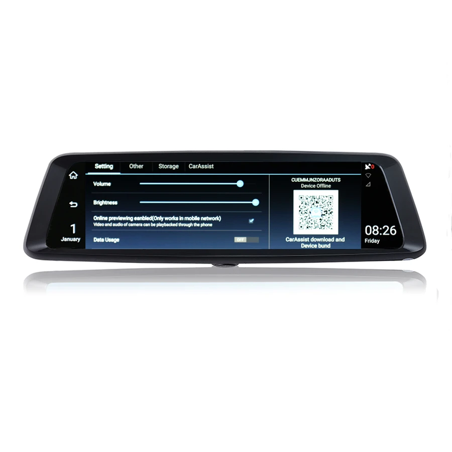 Udricare 4G SIM Card Android Smart Rear View Mirror Dual Lens DVR GPS Navigation Mobile Phone Remote Control Video Recorder