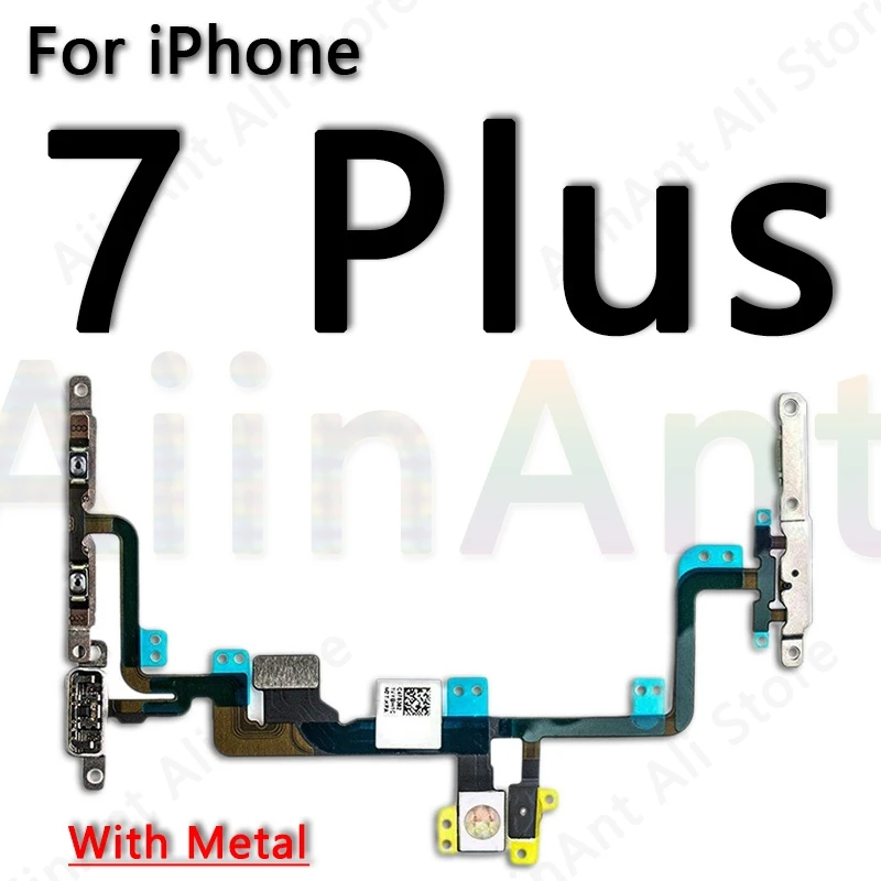 Шлейф питания для iPhone X Xs Max XR 6 6s 7 8 Plus кнопка отключения звука гибкий кабель для замены металла - Цвет: For iPhone 7 Plus
