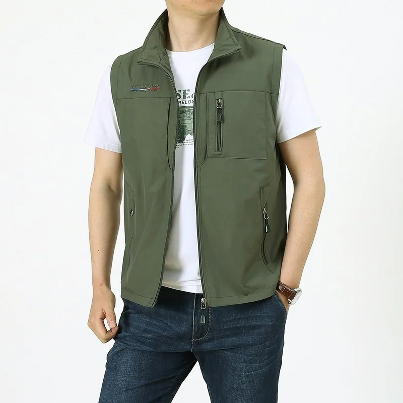 Spring Summer Breathable Vest Many Pockets Men Outdoors Pocket Waistcoat Male Photographer Tactical Big Size Sleeveless Jacket fashionable vests,sleeveless vests,sleeveless vest