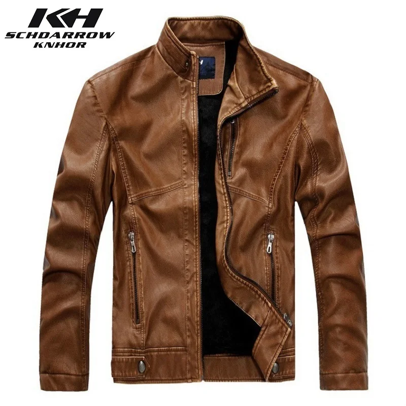 Men Leather Jacket Men's Motorcycle PU Leather Jacket Autumn Winter Casual Wear Classic Warm Leather Outerwear Coat Male Jaqueta