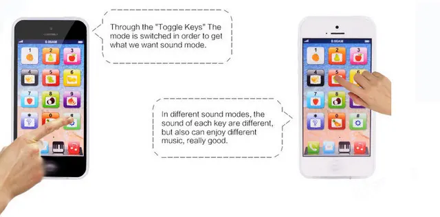 Educational toys Cellphone with LED  Baby Kid Educational phone  English Learning Mobile Phone Toy Chrismtas  Gifts 5