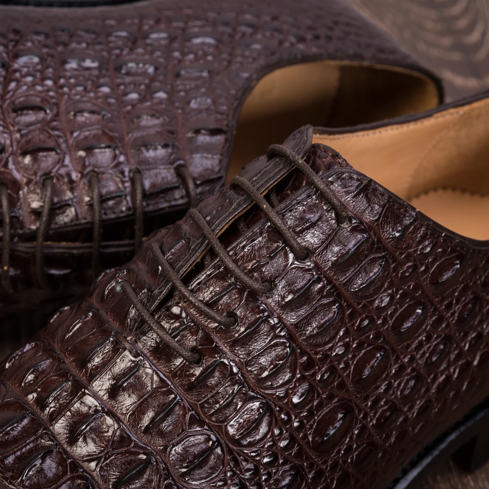 Мужские туфли под крокодила вечерние из натуральной кожи оригинального дизайна