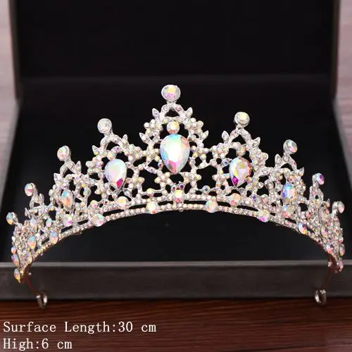 Silver Color Свадебные аксессуары для волос, Свадебные короны и диадемы, Серебряные Кристаллы, стразы, свадебная корона, свадебная диадема, диадема, украшение - Окраска металла: Silver Color