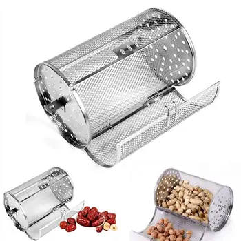 

Stainless Steel Oven Roast Basket & BBQ Clip / Rotisserie Grill Basket Baking Rotary Nuts Beans Peanut Basket BBQ Grill Bakeware