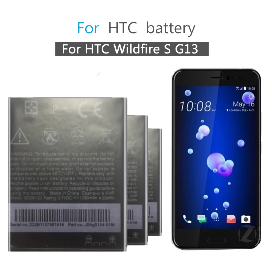 Аккумулятор BD29100 1230 мАч для HTC Wildfire S G13 A510C A510e HD3 HD7 HD7S T9292 T9295 | Мобильные телефоны и