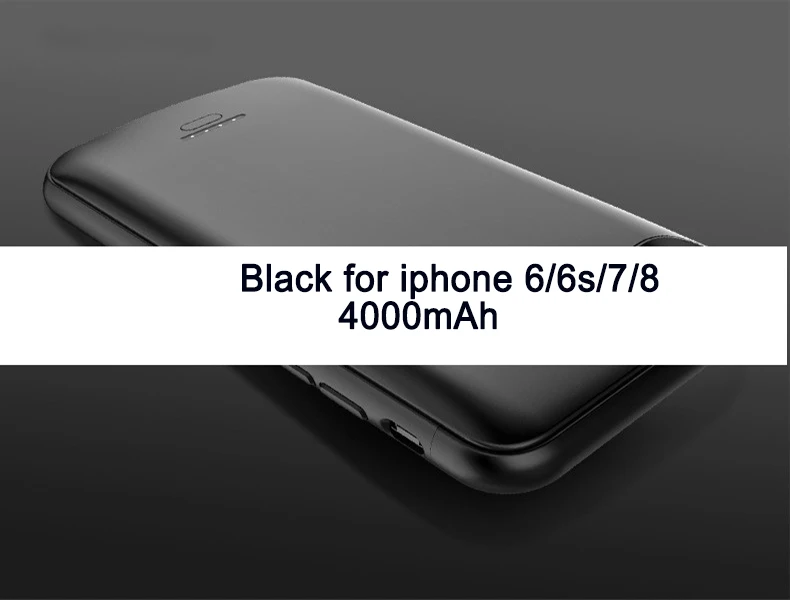 black 4000 I 6 7 8 Магнитная батарея чехол для iphone 6 6s 7 8 4000/5500mah зарядное устройство чехол для iphone 6 6s 7 8 Plus батарея Зарядка задняя оболочка - Цвет: black 4000 I 6 7 8